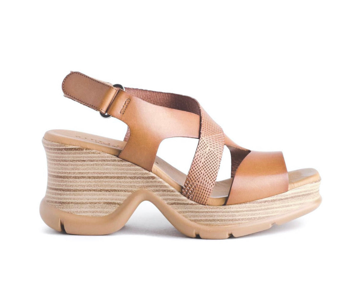 Paula Urban 23-514 Camel Light Tan Bangla Leather Wedge Made In Spain