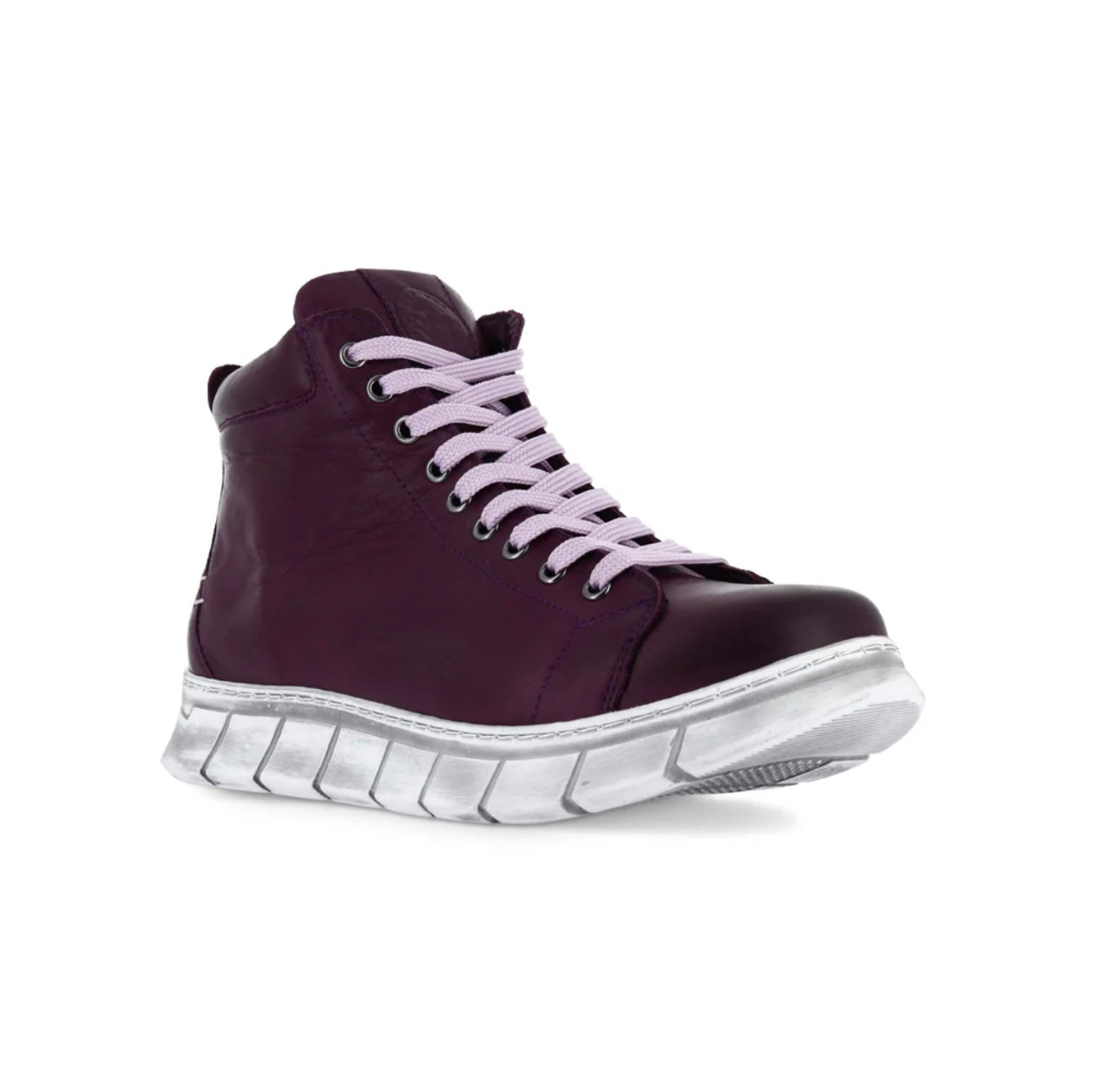 Cabello Comfort Uki Purple 9 Eyelet Zip Ankle Boot Made In Turkey