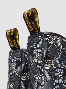 Dr. Martens 1460 W Grey Butterfly Print Suede Layered Wing Floral Ankle 8 Eyelet Boot