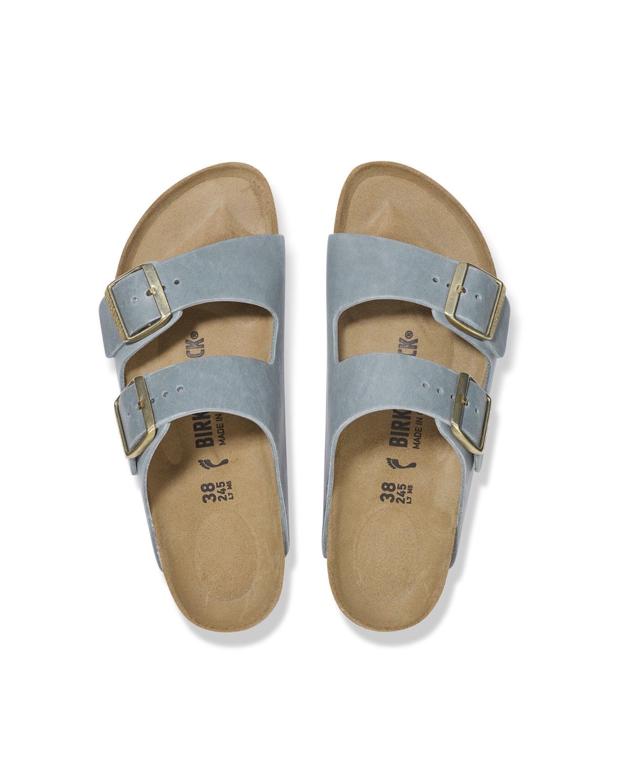 Birkenstock Arizona Basalt Gray Waxy Leather Made In Germany