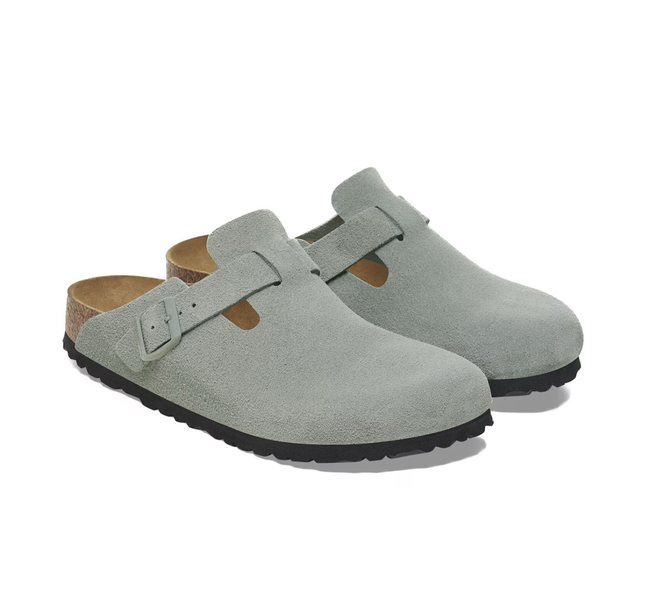 Birkenstock Boston Pure Sage Soft Footbed Made In Germany