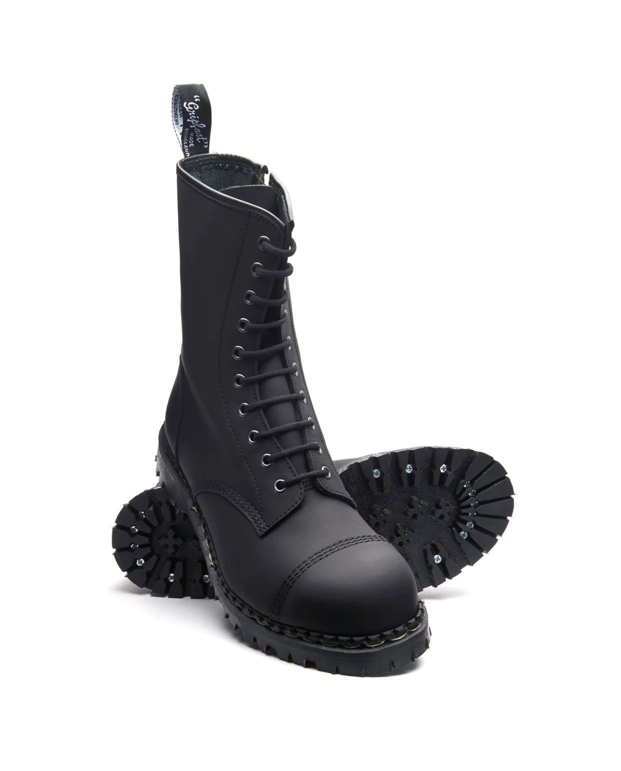 Gripfast Black Greasy Steel Toe Zip 10 Eyelet Boot Made In England