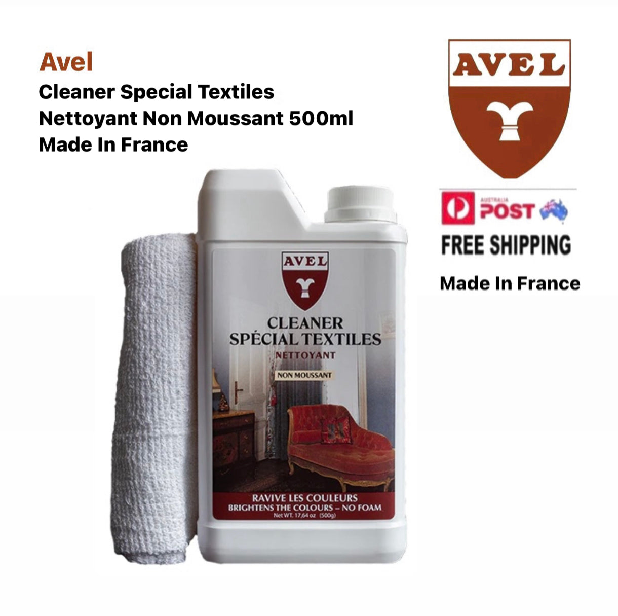 Avel Cleaner Special Textiles Colour Revive Nettoyant Non Moussant 500ml Made In France