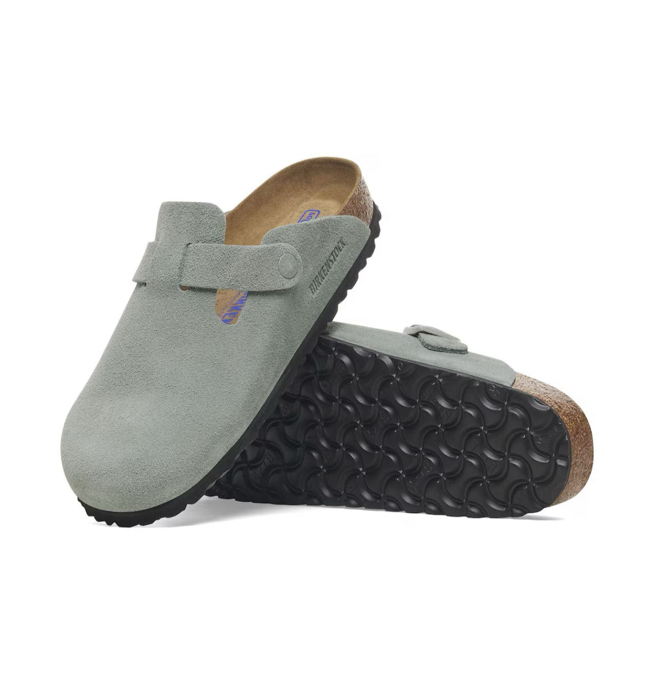 Birkenstock Boston Pure Sage Soft Footbed Made In Germany