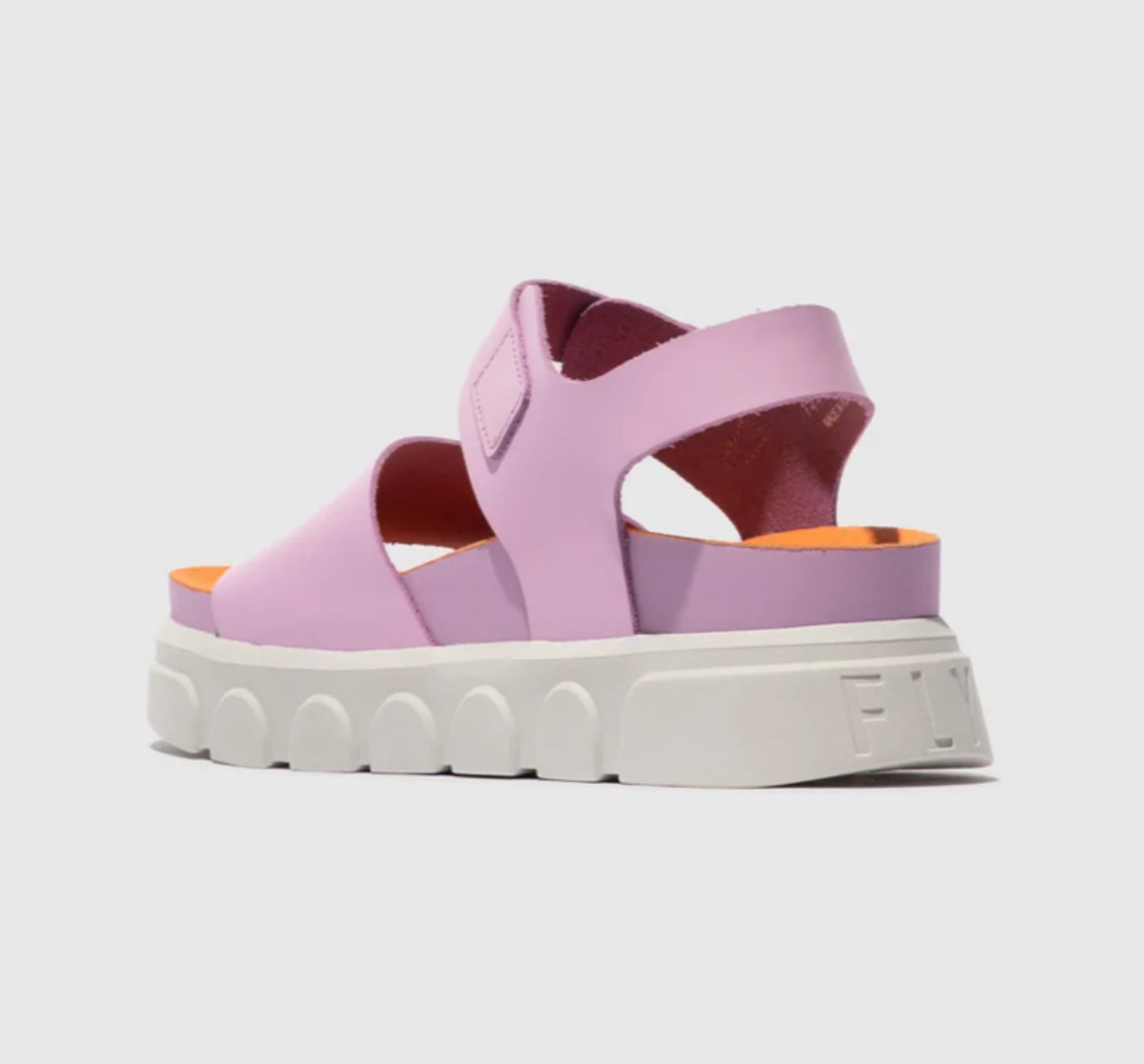 Fly London Cree947Fly Brooklyn Pink Leather Open Toe Sandal Made In Portugal