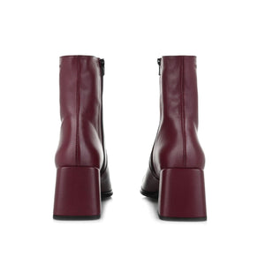 Wonders H-4352 Burgundy Isy Vino Leather Zip Ankle Boot Made In Spain