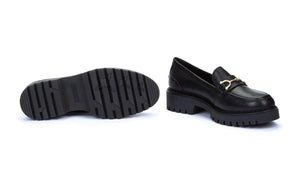 Pikolinos Aviles W6P-3857 Black Platform Loafer Slip On Shoe