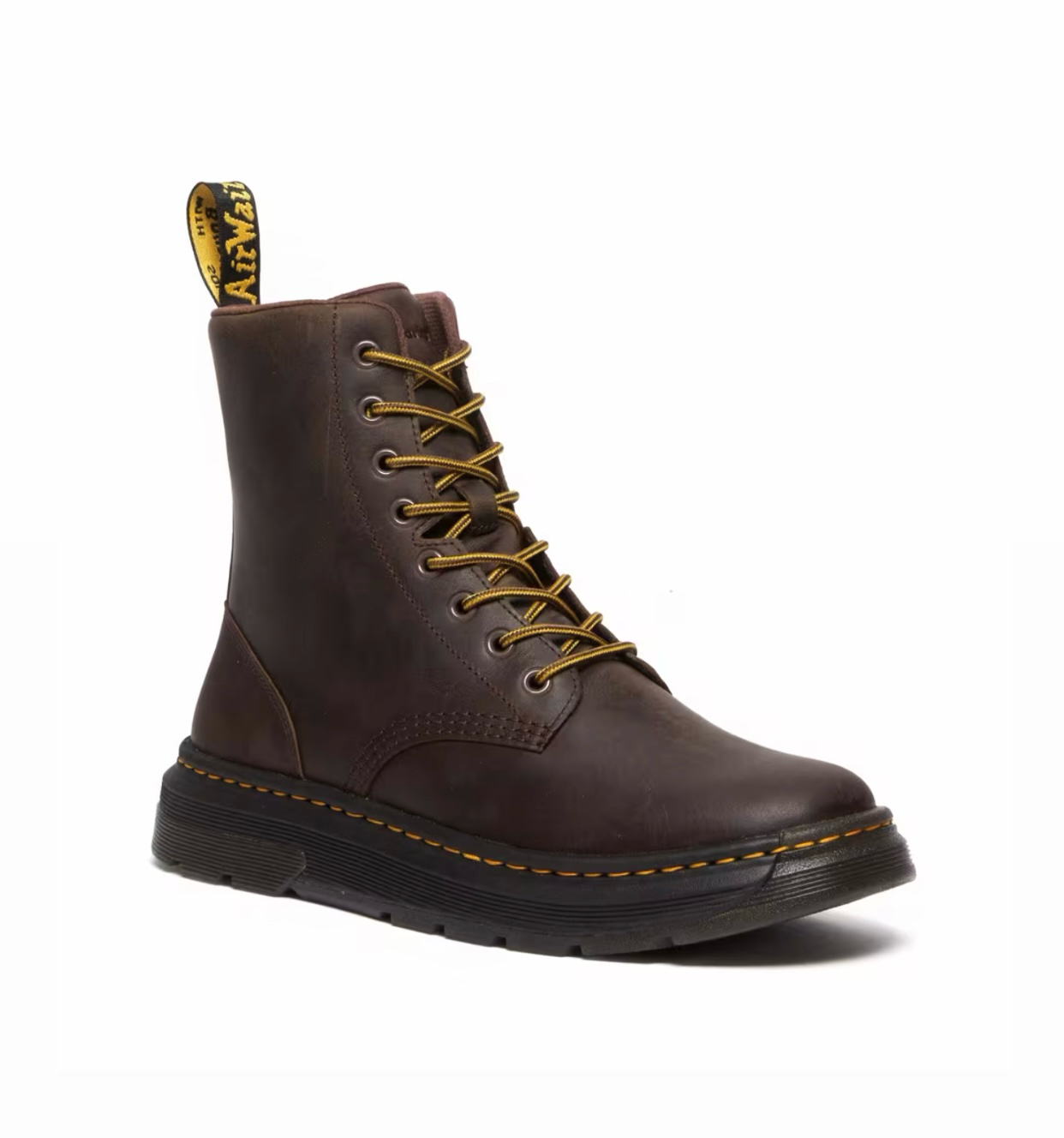 Dr. Martens Crewson Dark Brown Crazy Horse Ankle 8 Eyelet Boot