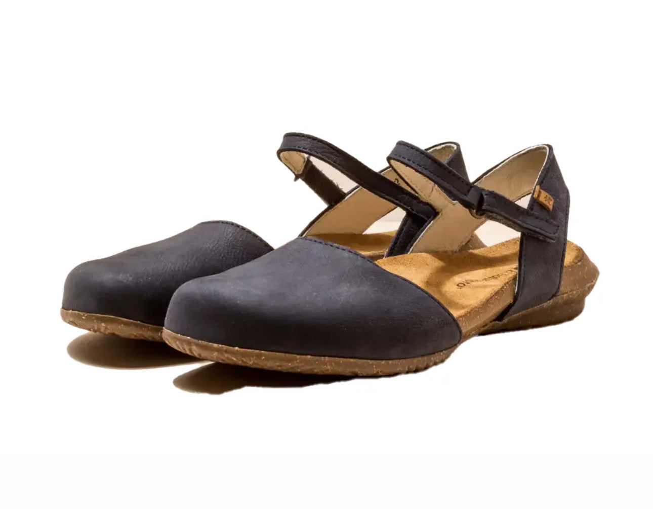 El Naturalista N412 Ocean Navy Blue Wakataua Pleasant Leather Flats Sandals Made In Spain