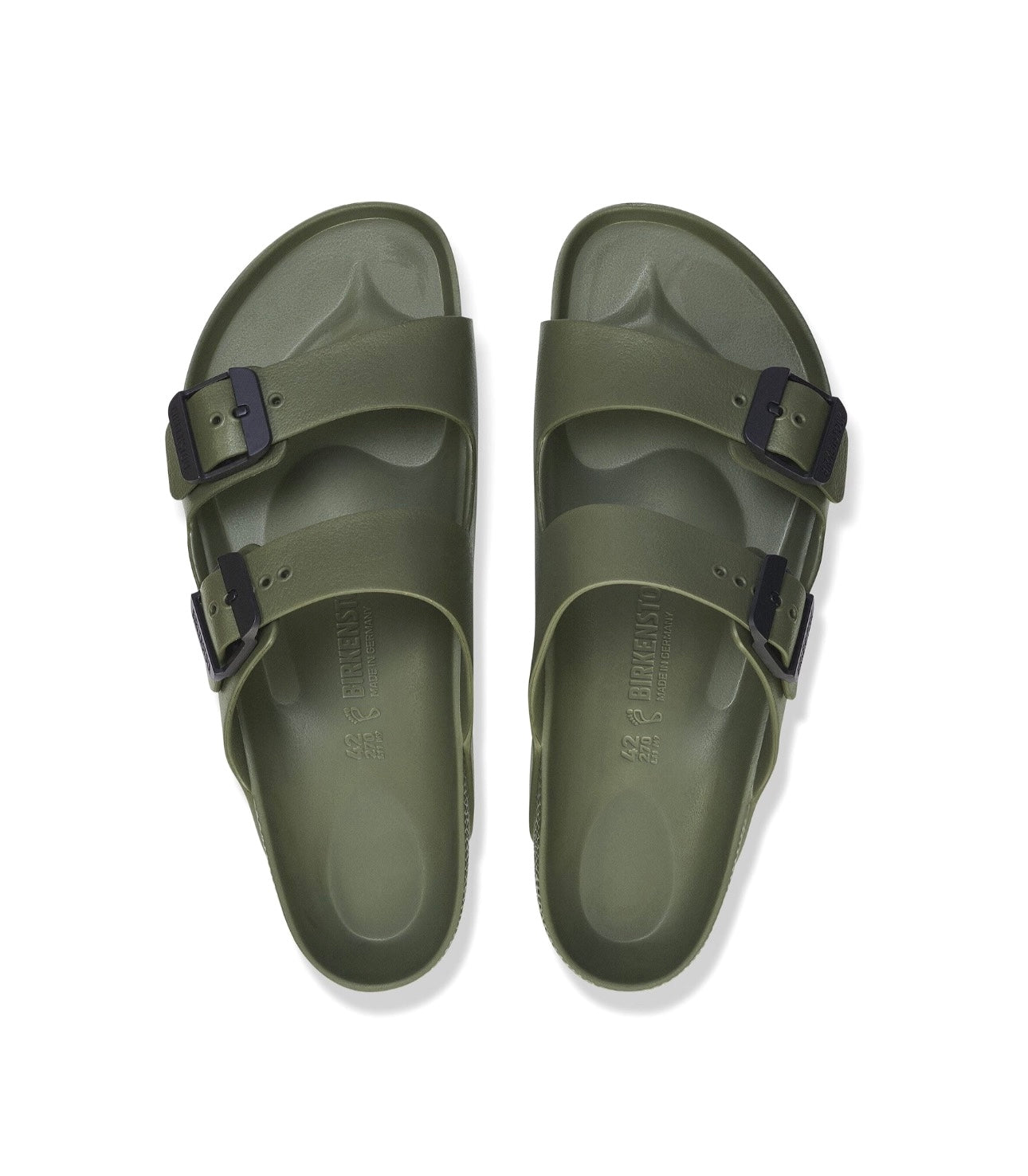 Birkenstock Stealth Buckle Khaki Green Black EVA Vegan Made In Germany