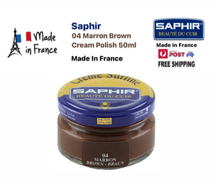 Saphir 04 Marron Brown Renovating Cream Polish 50ml Made In France