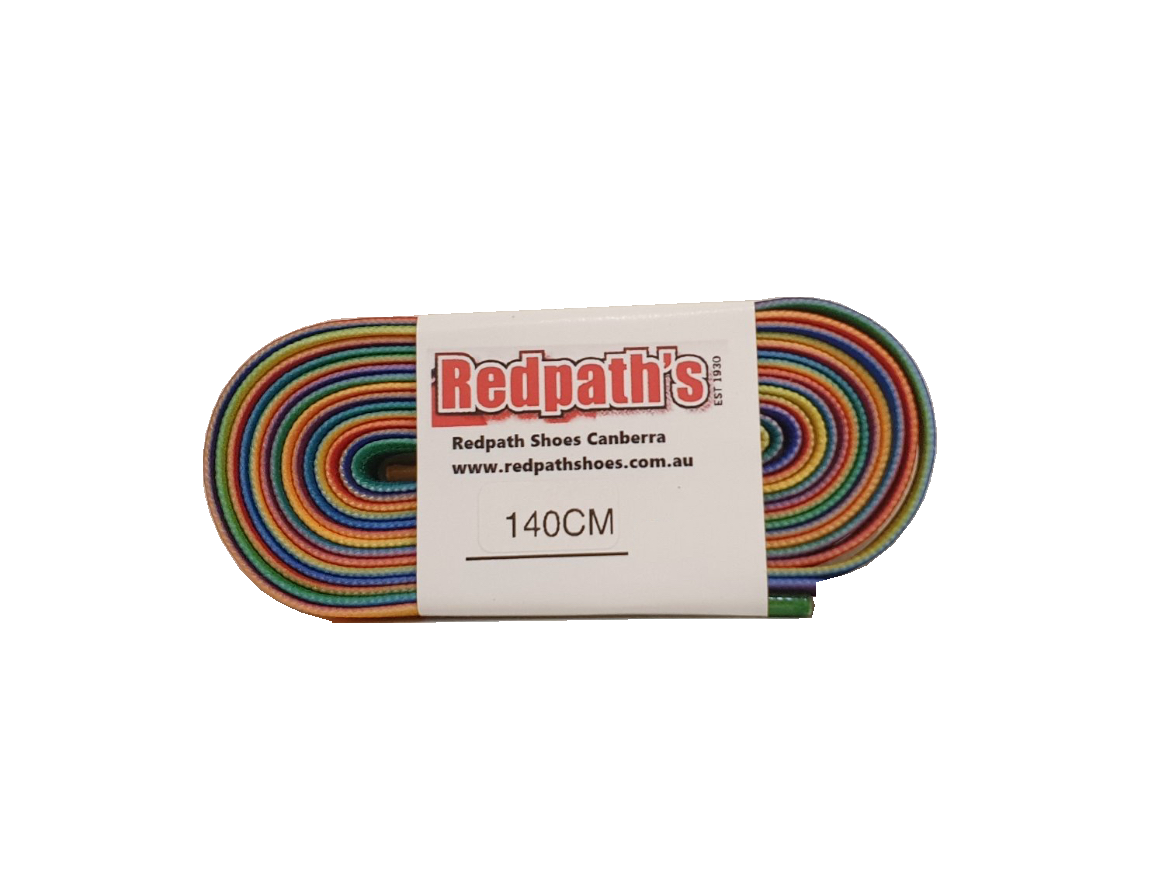 Redpath’s Rainbow 55 Inch 140cm (8-10 Eyelet) Flat Polyester Shoe Laces