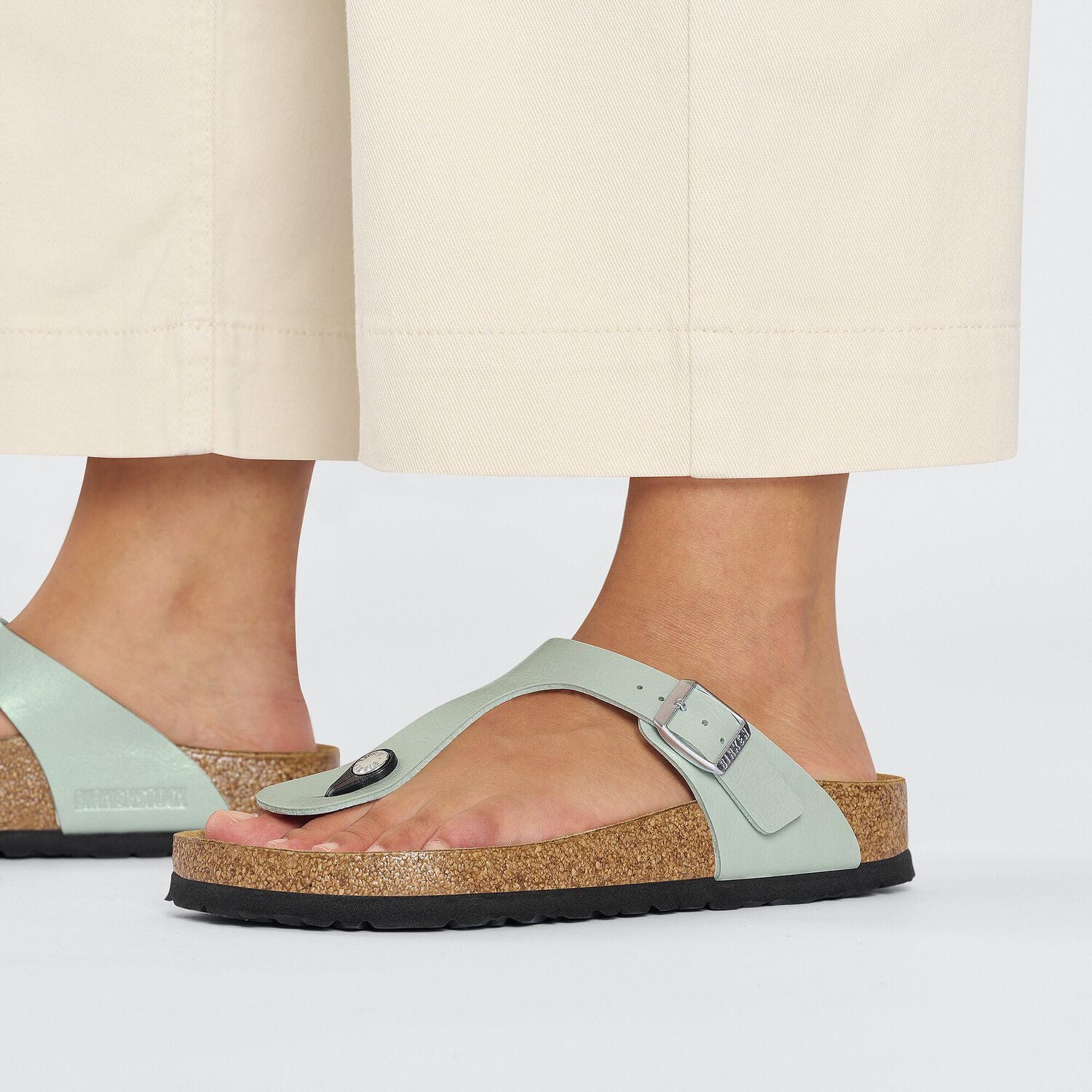 Birkenstock Gizeh Graceful Surf Green Birko-Flor Made In Germany