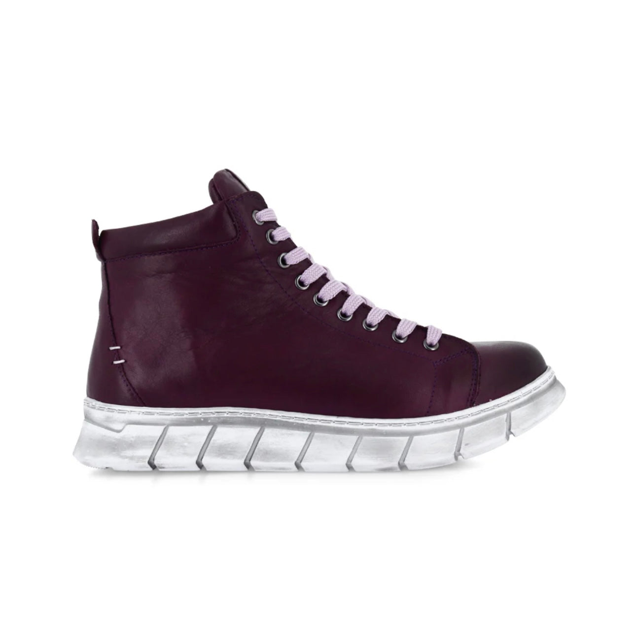 Cabello Comfort Uki Purple 9 Eyelet Zip Ankle Boot Made In Turkey
