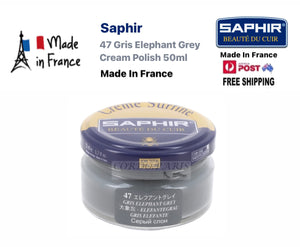 Saphir 47 Gris Elephant Grey Renovating Cream Polish 50ml Made In France