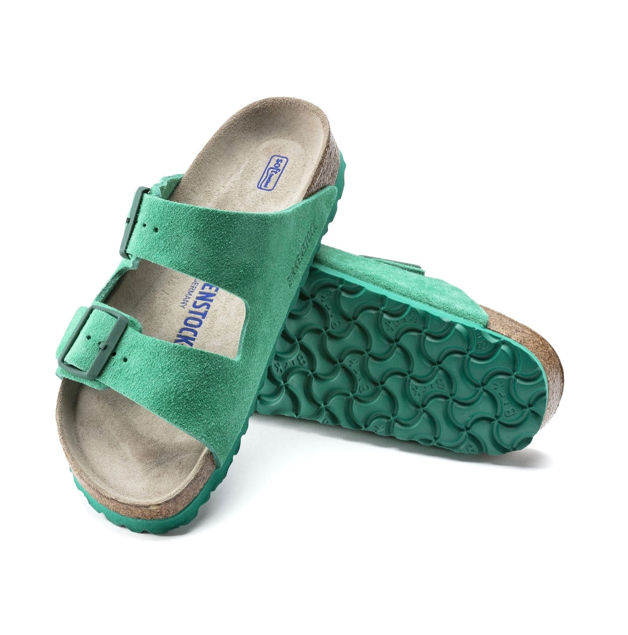 Birkenstock Arizona Bold Green Suede Soft Footbed Made In Germany