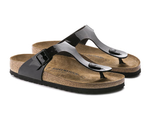 Birkenstock Gizeh Black Patent Birko-Flor Made In Germany