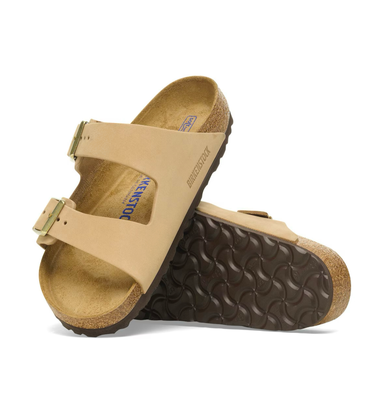 Birkenstock Arizona Sandcastle Taupe Nubuck Leather Soft Footbed Made In Germany