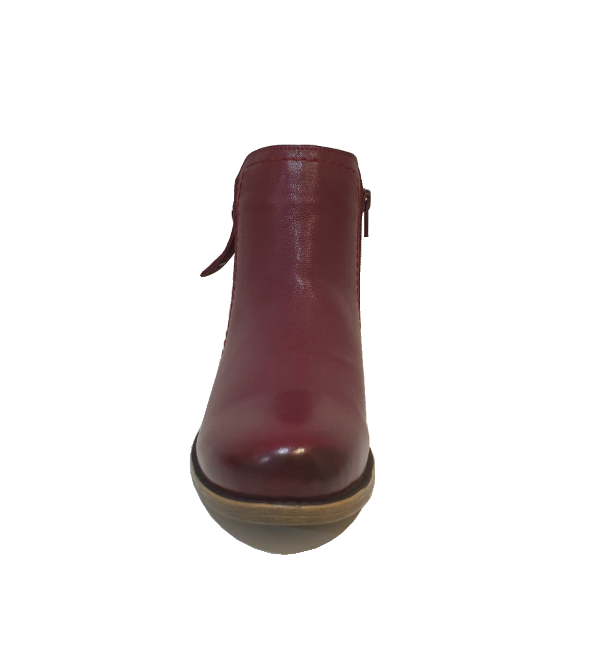 Sala Europe Eva-2 Cherry Red Double Zip Ankle Boot Made In Turkey