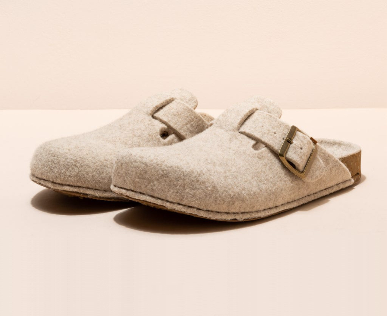 El Naturalista NA70 Wool Natural Beige Home Buckle Clog Made In Spain