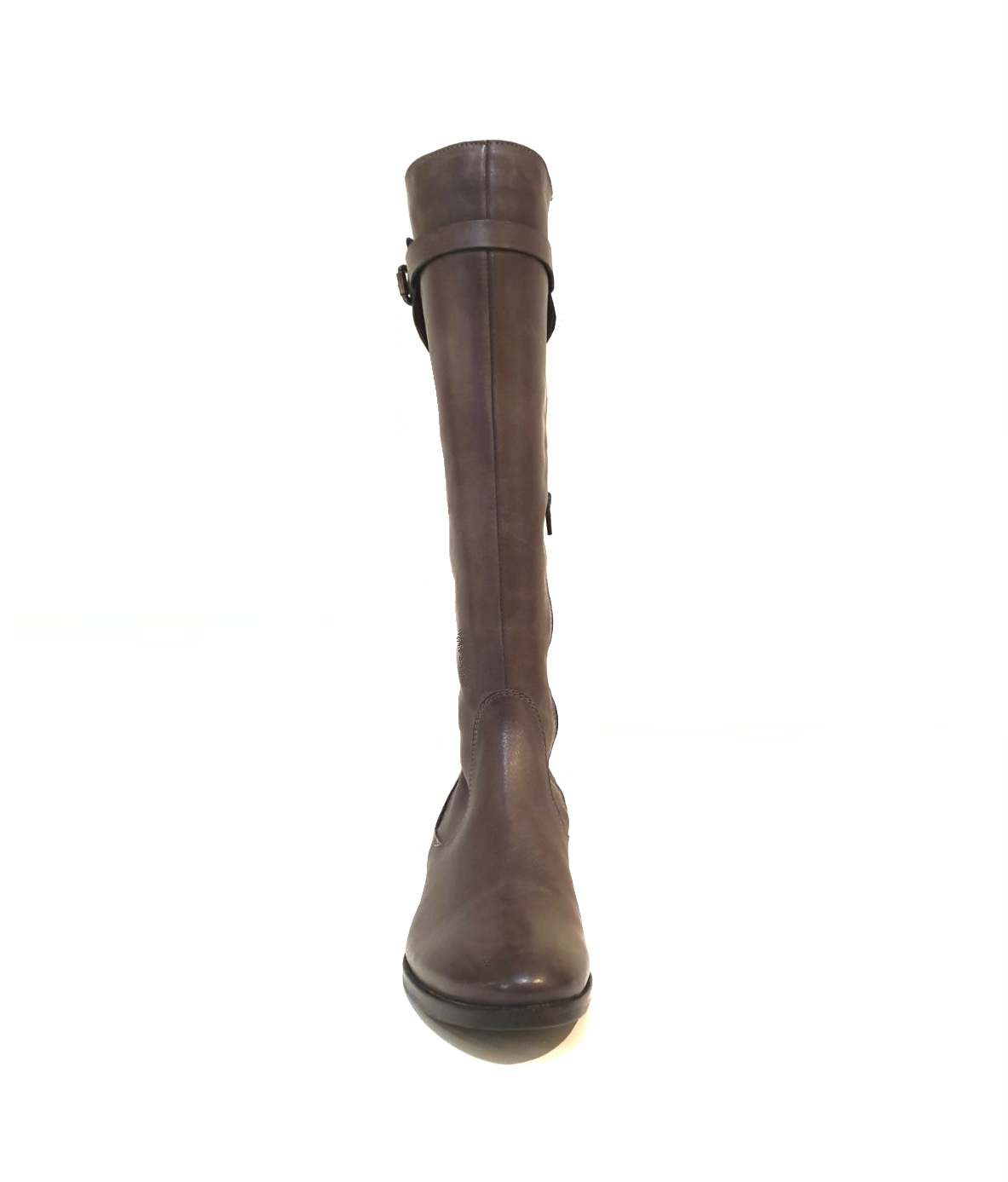 Progetto A290 Toffy Cereze Brown Buckle Zip Knee High Boot Made In Italy