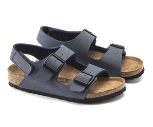 Birkenstock Milano HL Kids Navy Blue Birko-Flor Nubuck Made In Germany