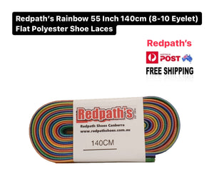 Redpath’s Rainbow 55 Inch 140cm (8-10 Eyelet) Flat Polyester Shoe Laces