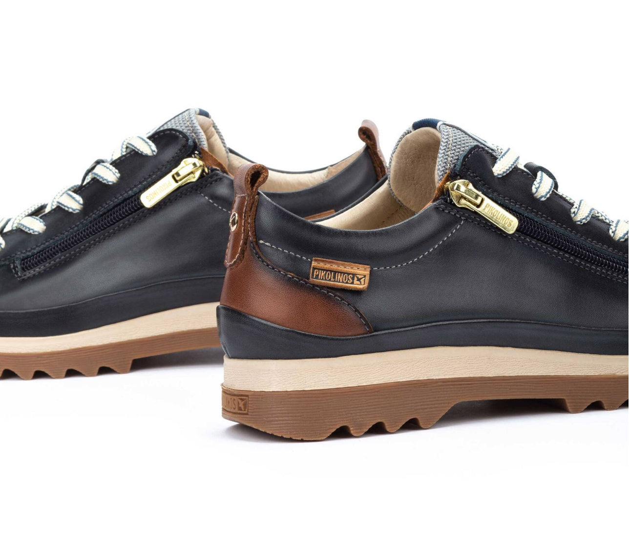 Pikolinos Vigo W3W-6979 Ocean Navy Blue 5 Eyelet Zip Shoe