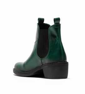 Fly London Meme030Fly Rug Shamrock Green Ankle Chelsea Boots Made In Portugal