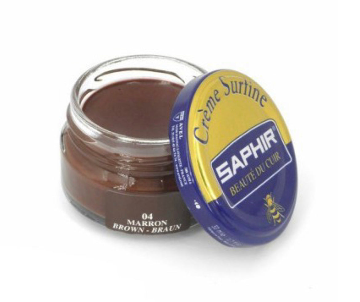 Saphir 04 Marron Brown Renovating Cream Polish 50ml Made In France