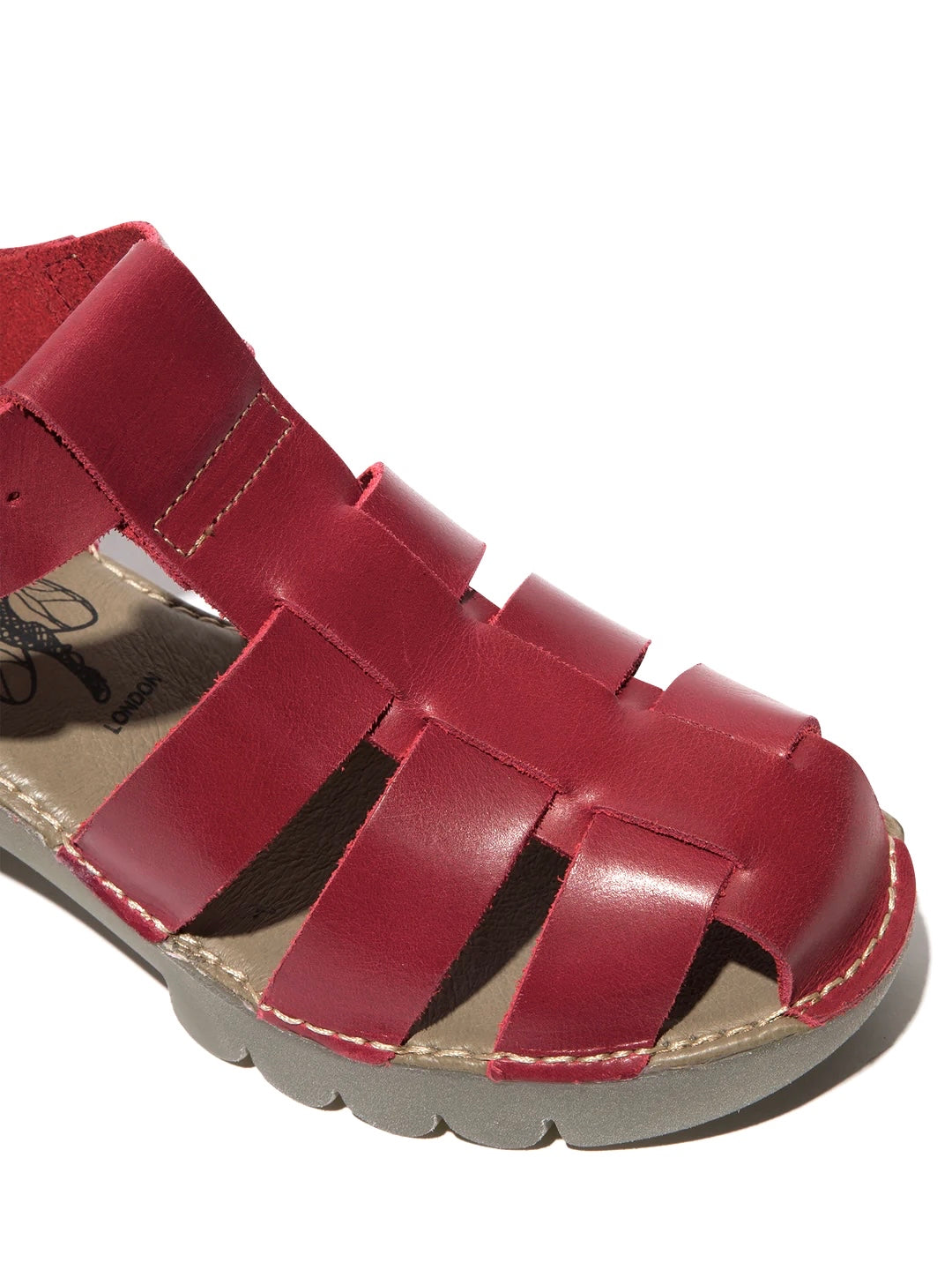Fly London Emme511Fly Red Bridle Sandal Made In Portugal