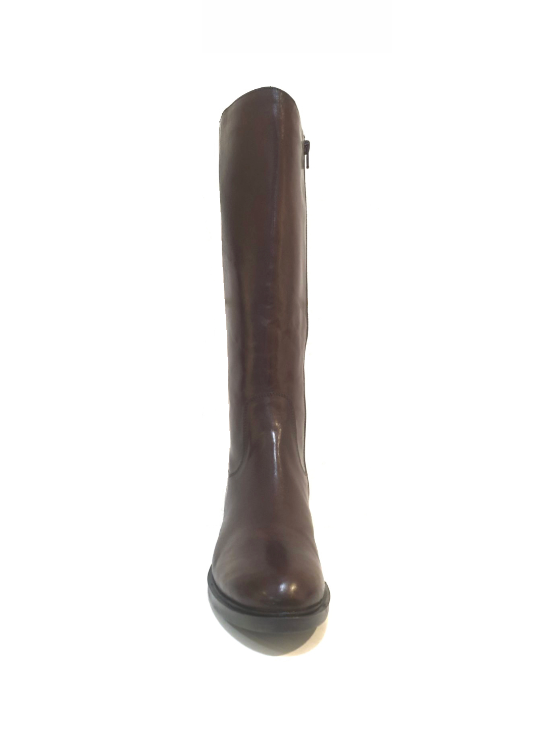 Progetto P054 Toffy T Moro Dark Brown Back Buckle Zip Knee High Boot Made In Italy
