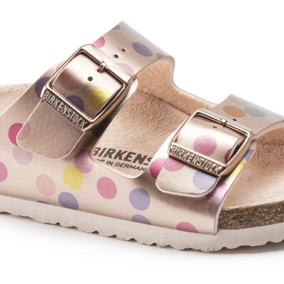 Birkenstock Arizona Electric Metallic Dots Copper Birko-Flor Kids Made ...