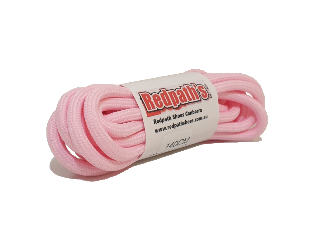 Redpath’s Light Pink 55 Inch 140cm (8-10 Eyelet) Round Nylon Shoe Laces