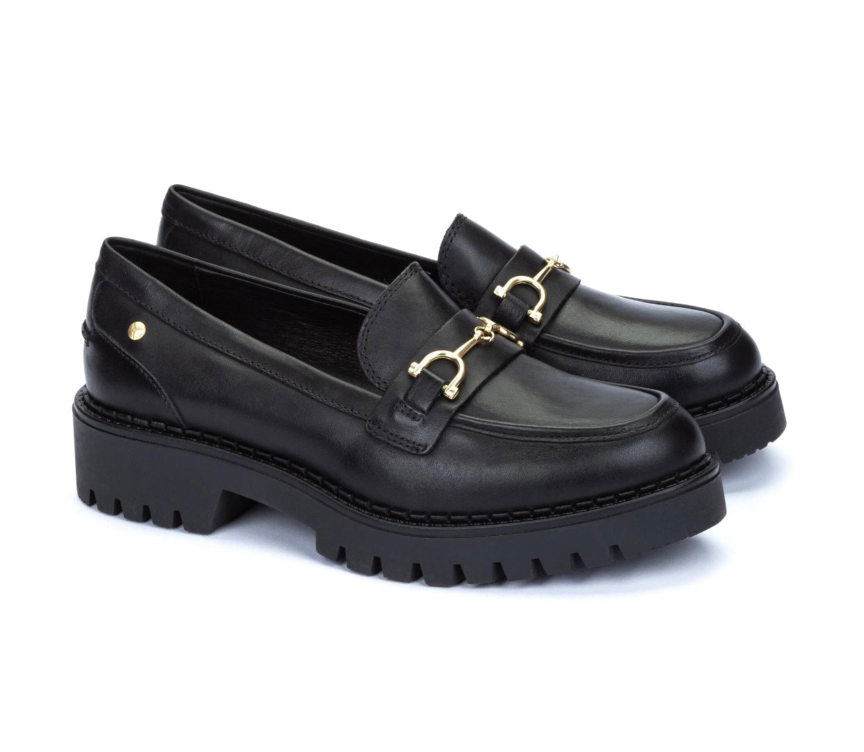 Pikolinos Aviles W6P-3857 Black Platform Loafer Slip On Shoe
