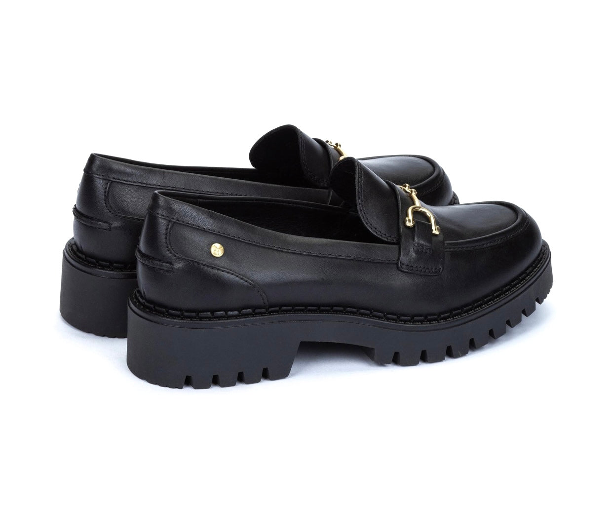 Pikolinos Aviles W6P-3857 Black Platform Loafer Slip On Shoe