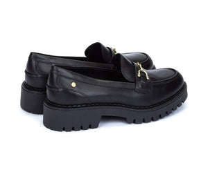 Pikolinos Aviles W6P-3857 Black Platform Loafer Slip On Shoe Made In Spain