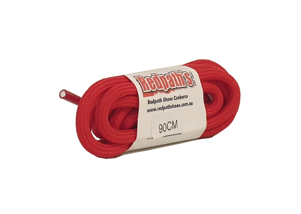 Redpath’s Red 35 Inch 90cm (4-6 Eyelet) Round Polyester Shoe Laces