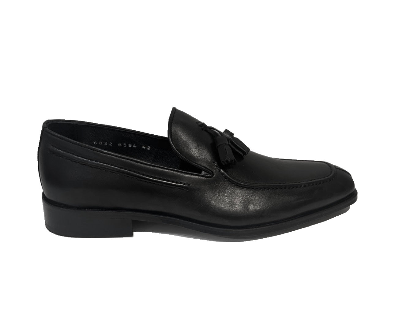 Brando 6832 Black Leather Tassel Slip On Dress Shoe Made In Brazil