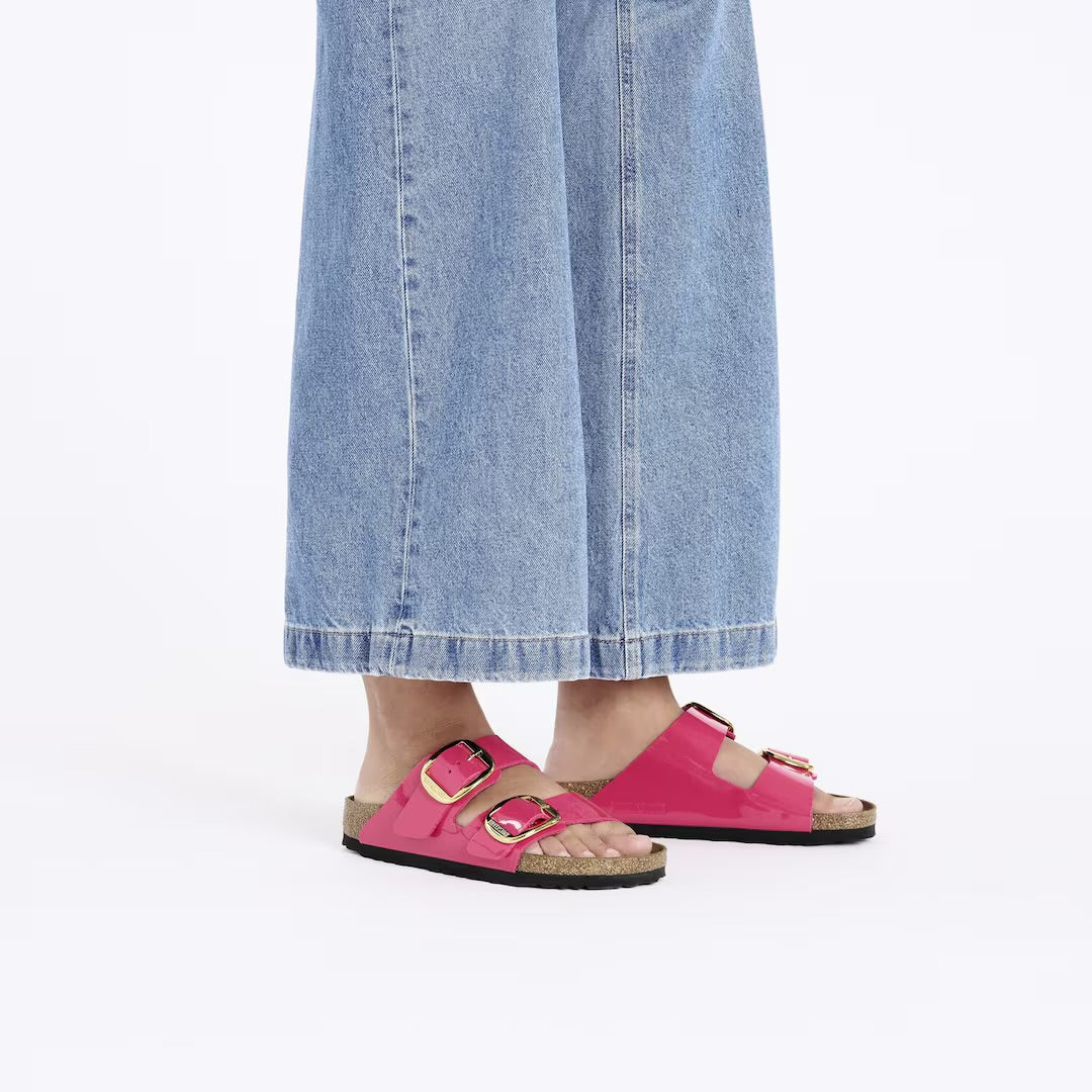Birkenstock Arizona Big Buckle Pink Fuchsia Fusion Patent Birko-Flor Made In Germany