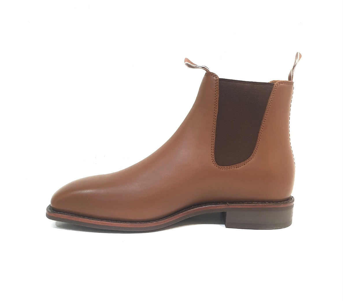Thomas Cook Trentham Light Tan One Piece Rubber Sole Chelsea Dress Boot