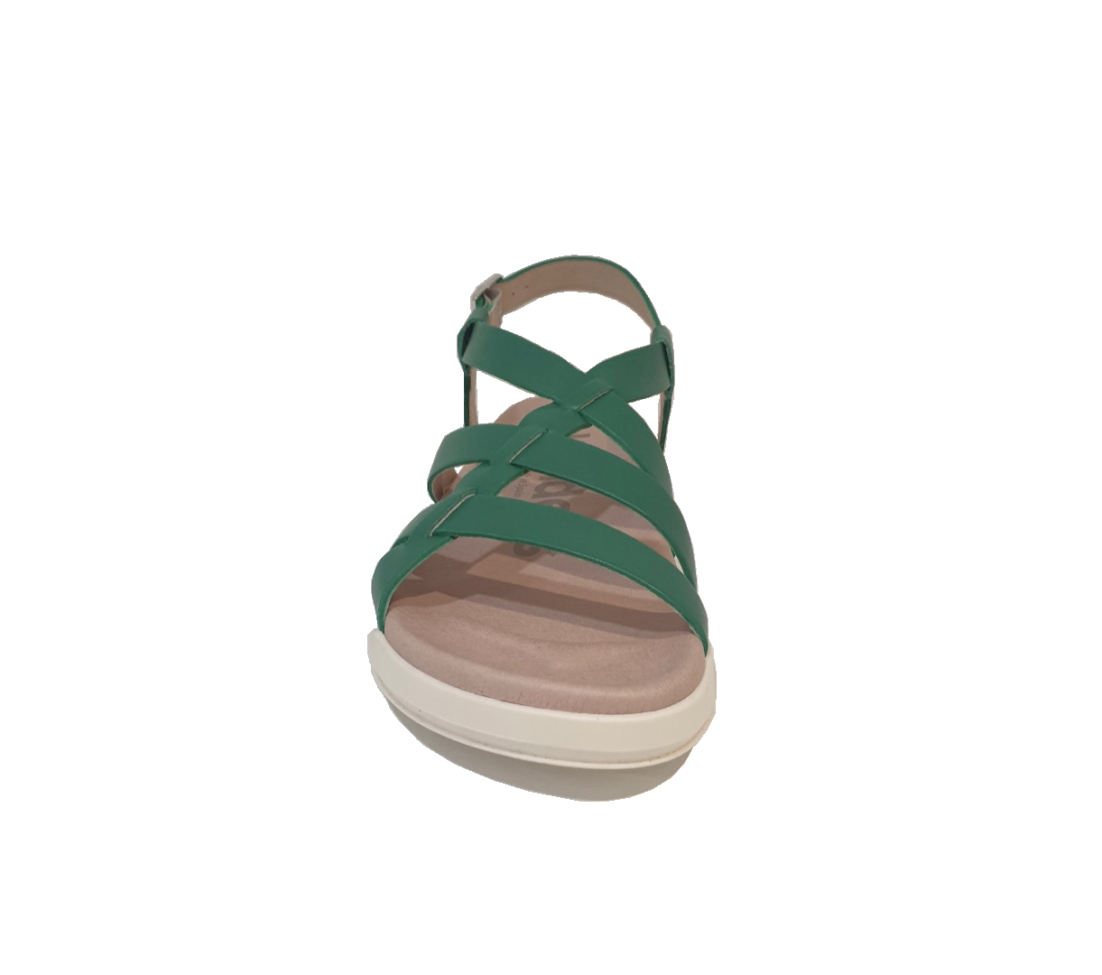 Wonders B-7433 Jade Green Iseo V Toni Leather Buckle Sandal Made In Spain