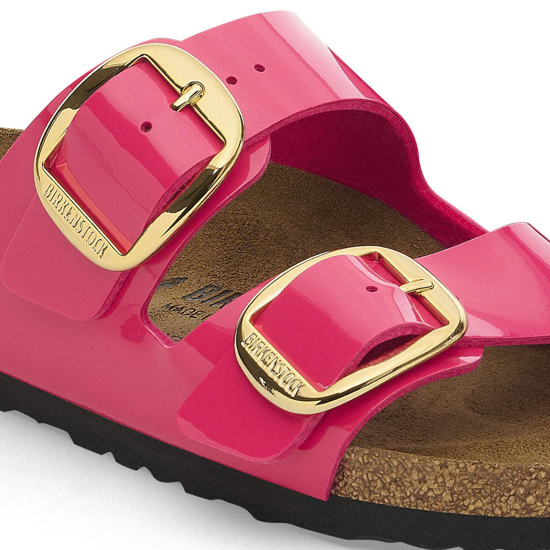 Birkenstock Arizona Big Buckle Pink Fuchsia Fusion Patent Birko-Flor Made In Germany