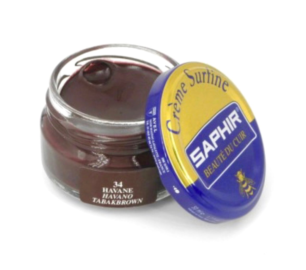 Saphir 34 Havane Brown Renovating Cream Polish 50ml Made In France