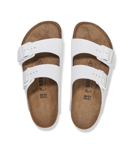 Birkenstock Arizona White Smooth Leather Made In Germany