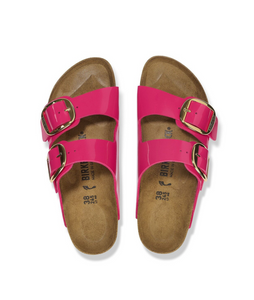 Birkenstock Arizona Big Buckle Pink Fuchsia Fusion Patent Birko-Flor Made In Germany