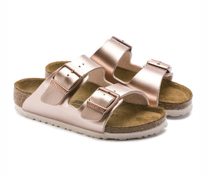 Birkenstock Arizona Kids Electric Metallic Copper Birko-Flor Made In Germany