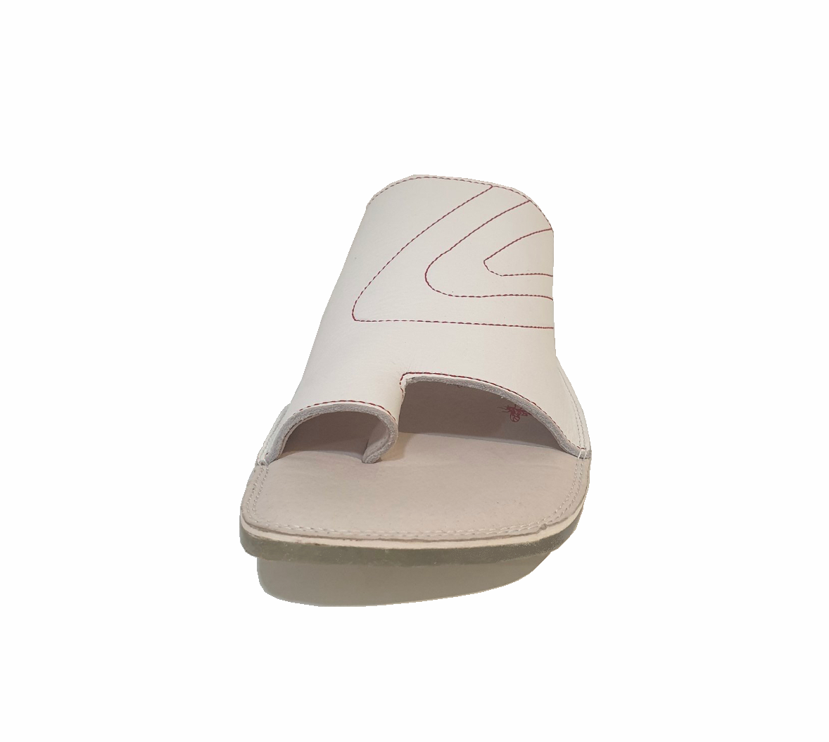 Fly London Vent Off White Leather Toe Loop Strap Slide