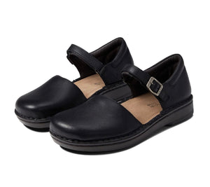 Naot Catania Soft Black Leather Buckle Velcro Mary Jane Shoe Made In Israel