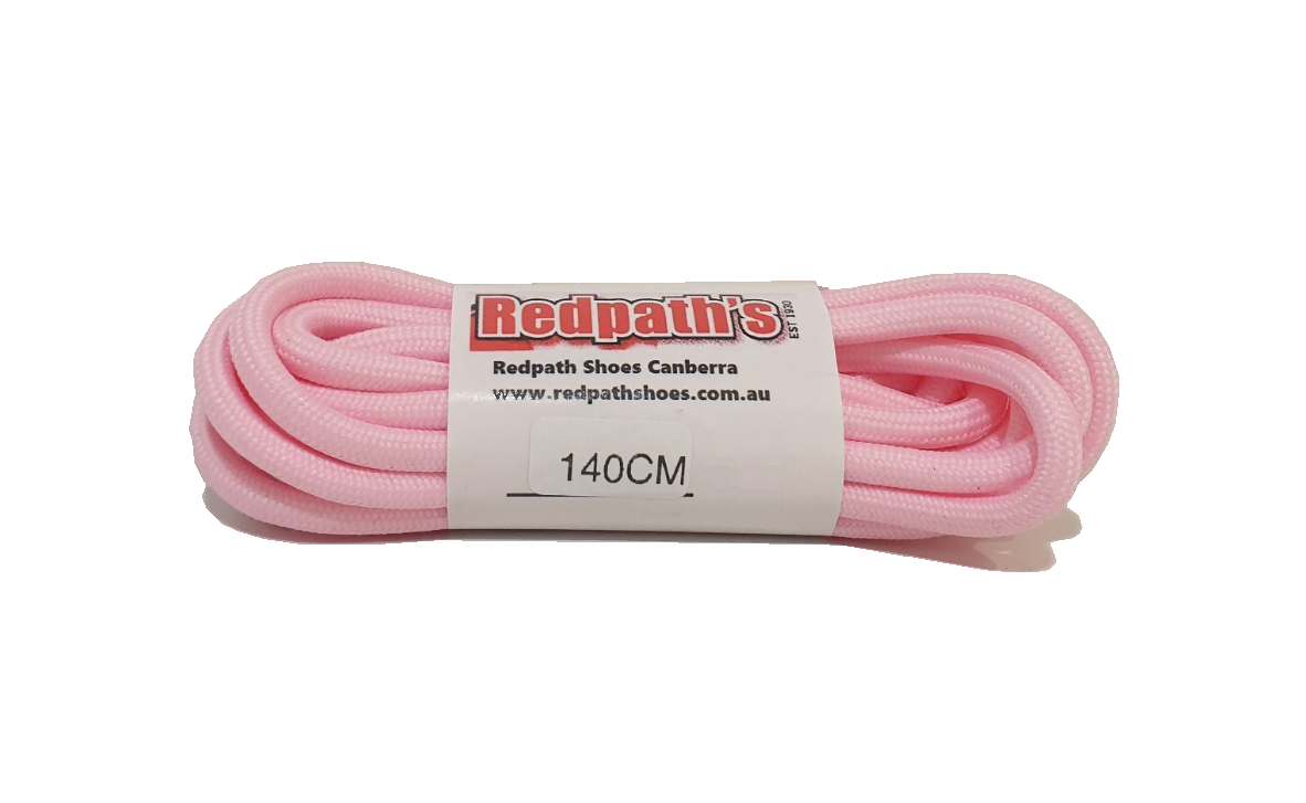 Redpath’s Light Pink 55 Inch 140cm (8-10 Eyelet) Round Nylon Shoe Laces
